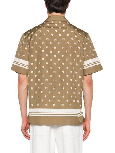 Moncler Shirt Allover Logo Brown
