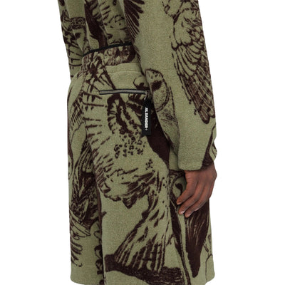 Jil Sander Shorts Allover Owl Print Khaki-Brown