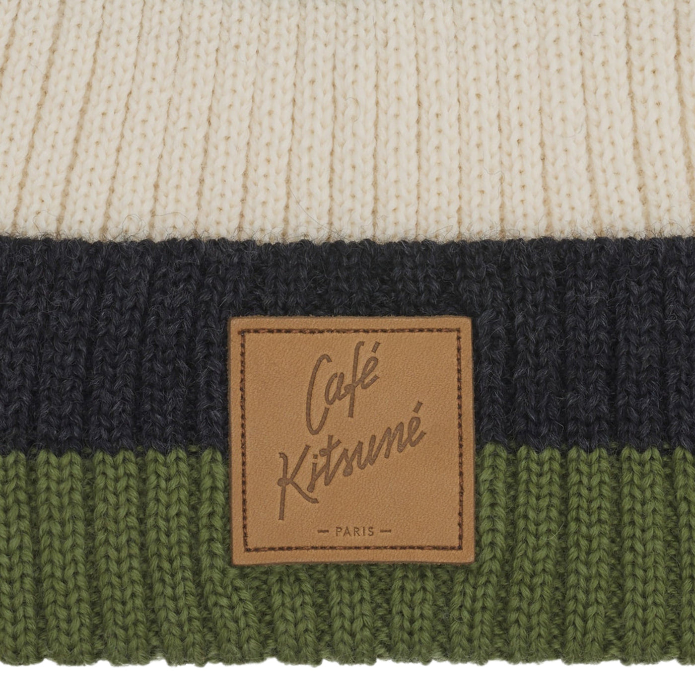 Cafe Kitsune Beanie Striped Verbana-Anthracite