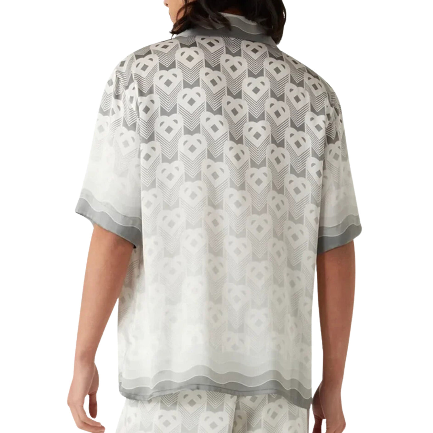 Casablanca Shirt Cuban Collar Gradient Heart Monogram Grey