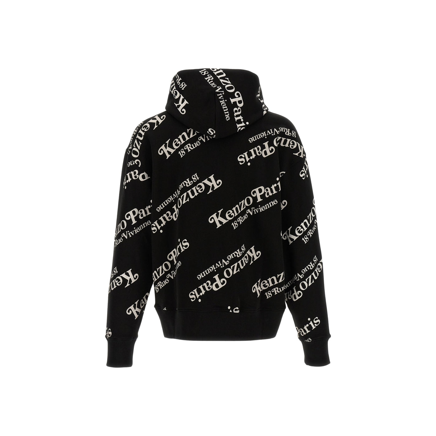 Kenzo Hoodie Allover Print Logo Black