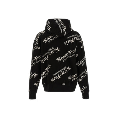 Kenzo Hoodie Allover Print Logo Black