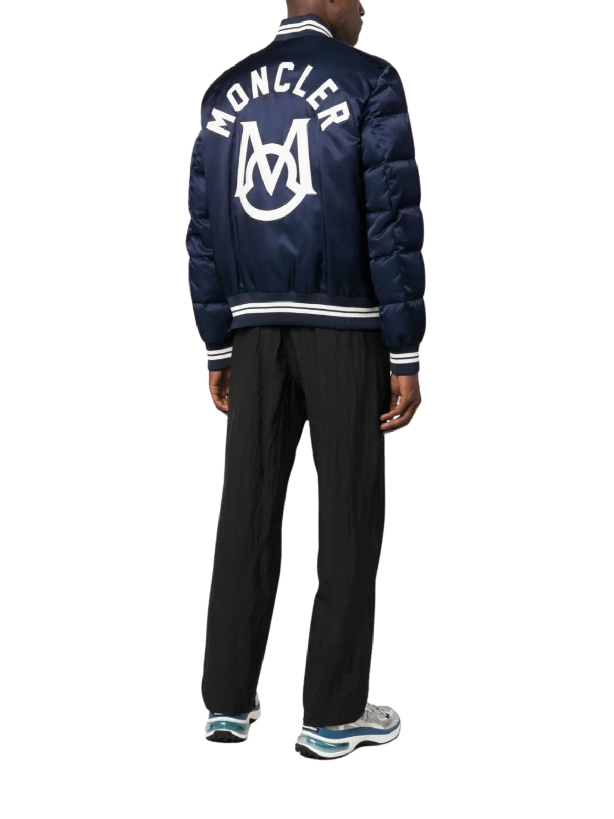 Moncler Jacket Satin Padded Navy