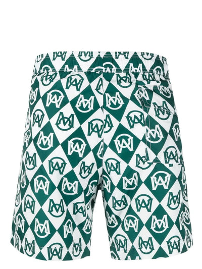 Moncler Shorts Monogram Logo Green-White