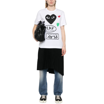 Comme Des Garcons T-Shirt Hearts Mirror Play White