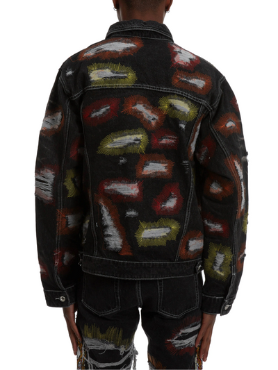 Who Decides War Jacket All Over Embroidery Trucker Multi