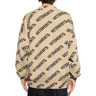 Vetements Sweater Logo Monogram Taupe