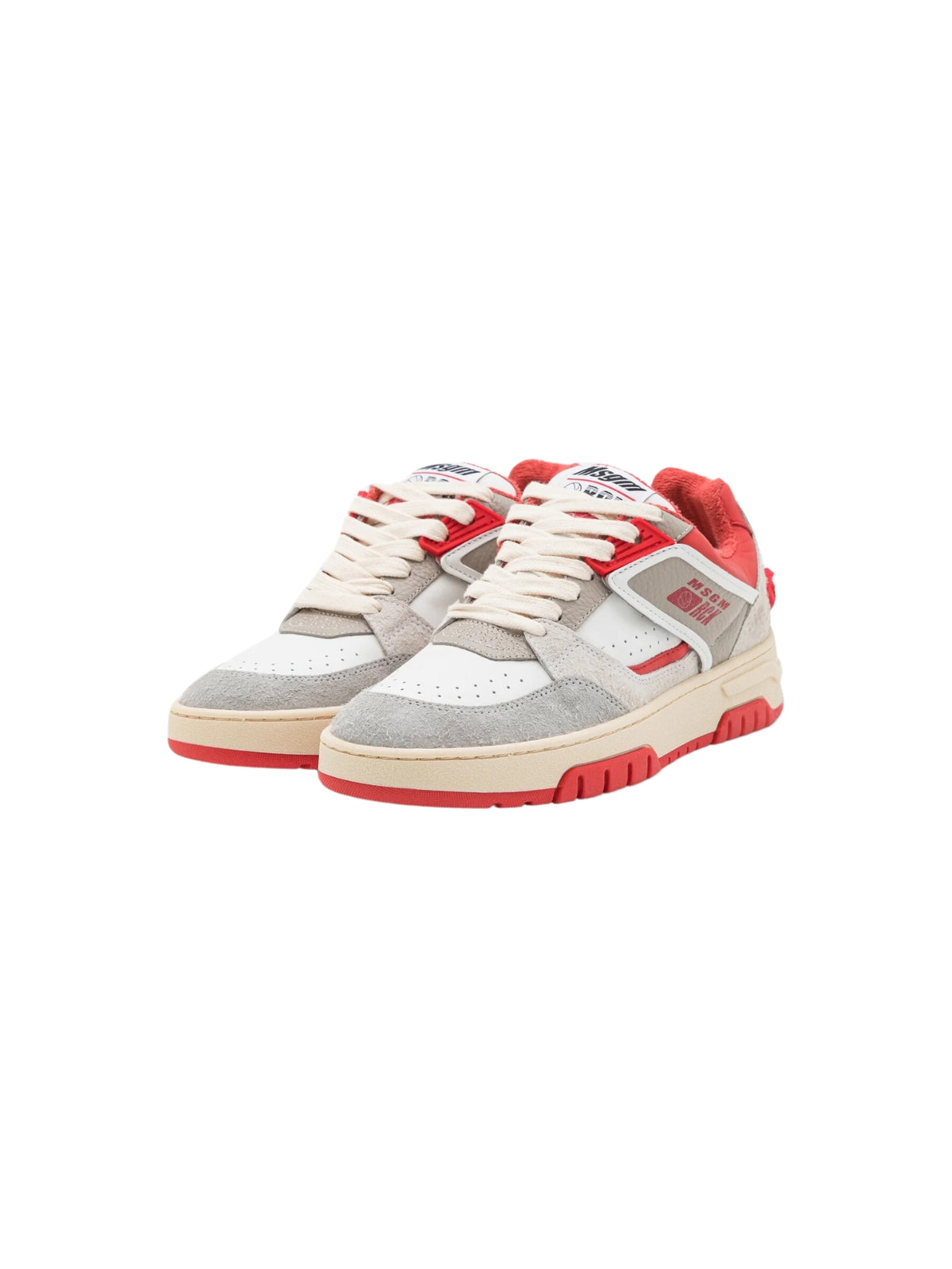 Msgm Sneaker Side Logo Panelled Coloue Block Red