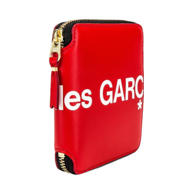 Comme Des Garcons Wallet Zip Around Logo Red