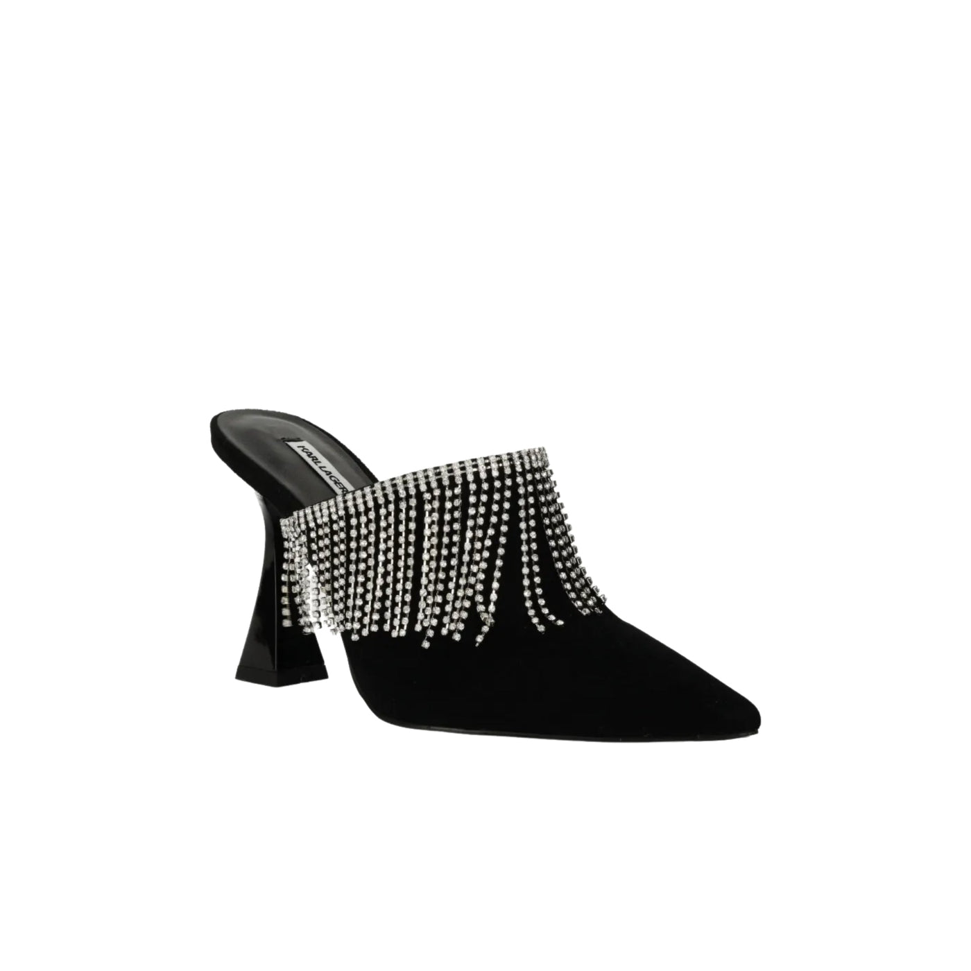 Karl Lagerfeld Heel Fringe Mule Black