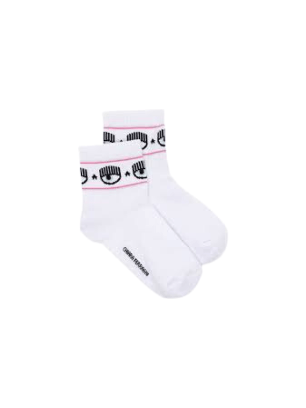 Chiara Ferragni Socks Ankle Eyelike Logo White