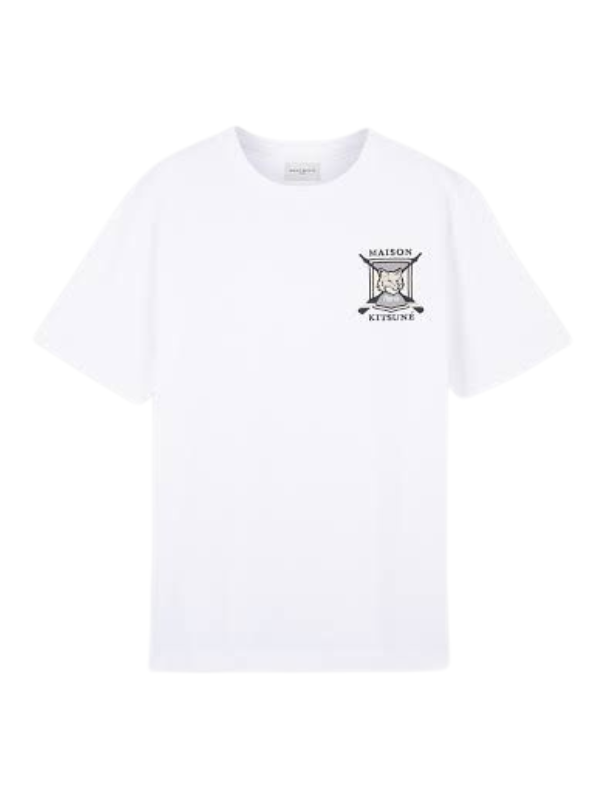 Maison Kitsune T-Shirt College Fox Embroid White