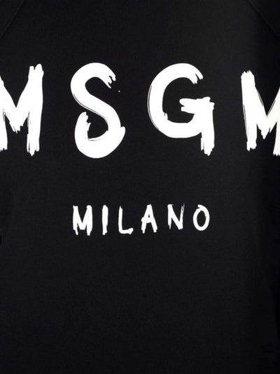 Msgm Sweater Logo White-Black