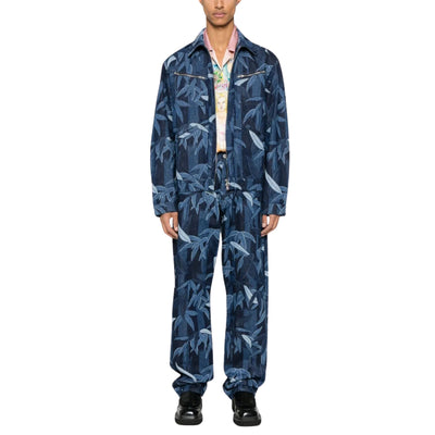 Kenzo Jeans Allover Print Wide Leg Blue