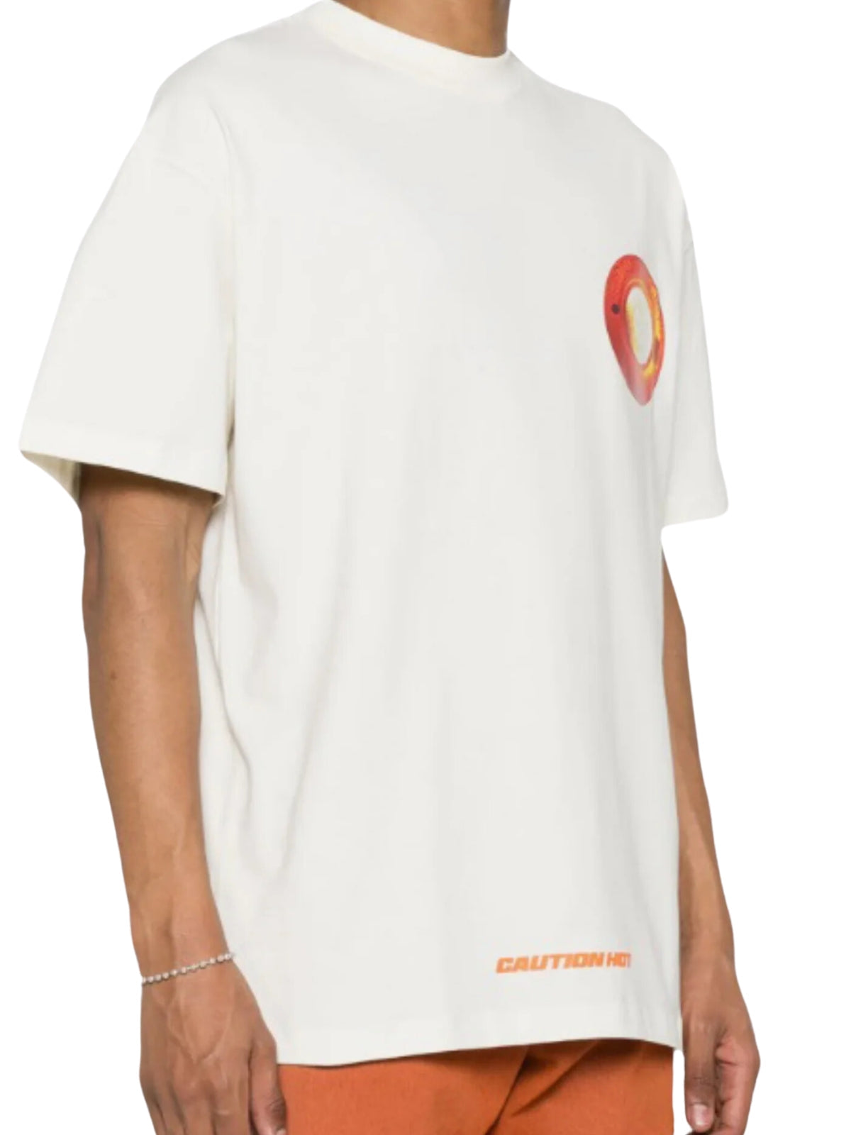 Msgm T-Shirt Caution Hot White