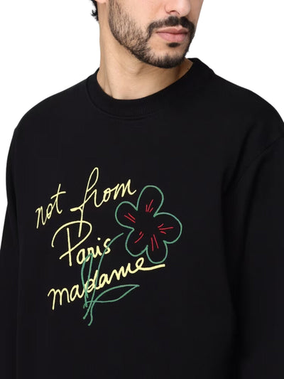 Drole De Monsieur Sweater Slogan Print Black