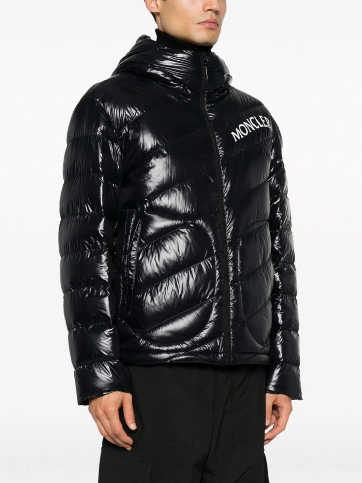 Moncler Jacket Shama Hooded Logo Black