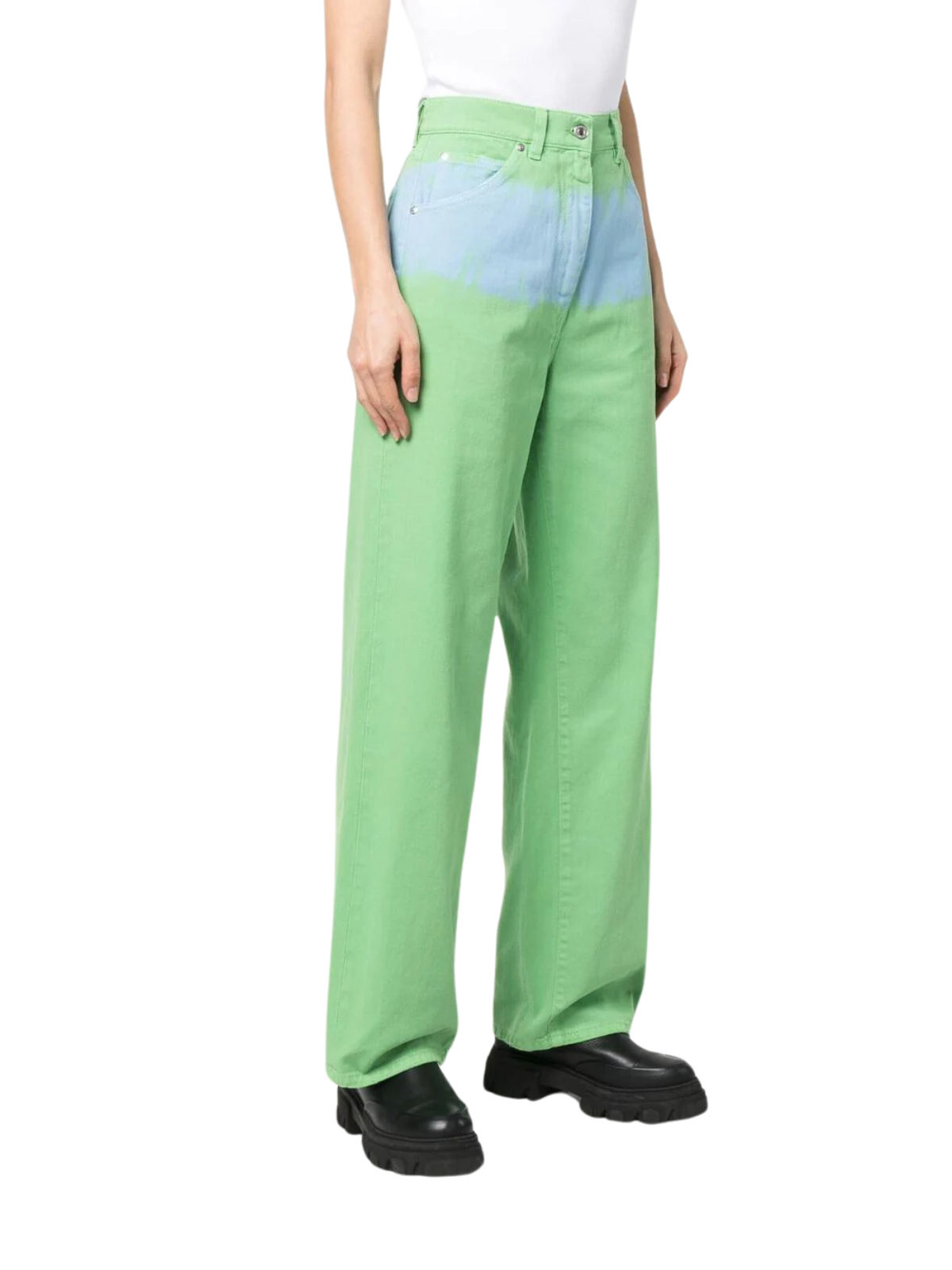 Msgm Jeans Two Tone Green-Blue