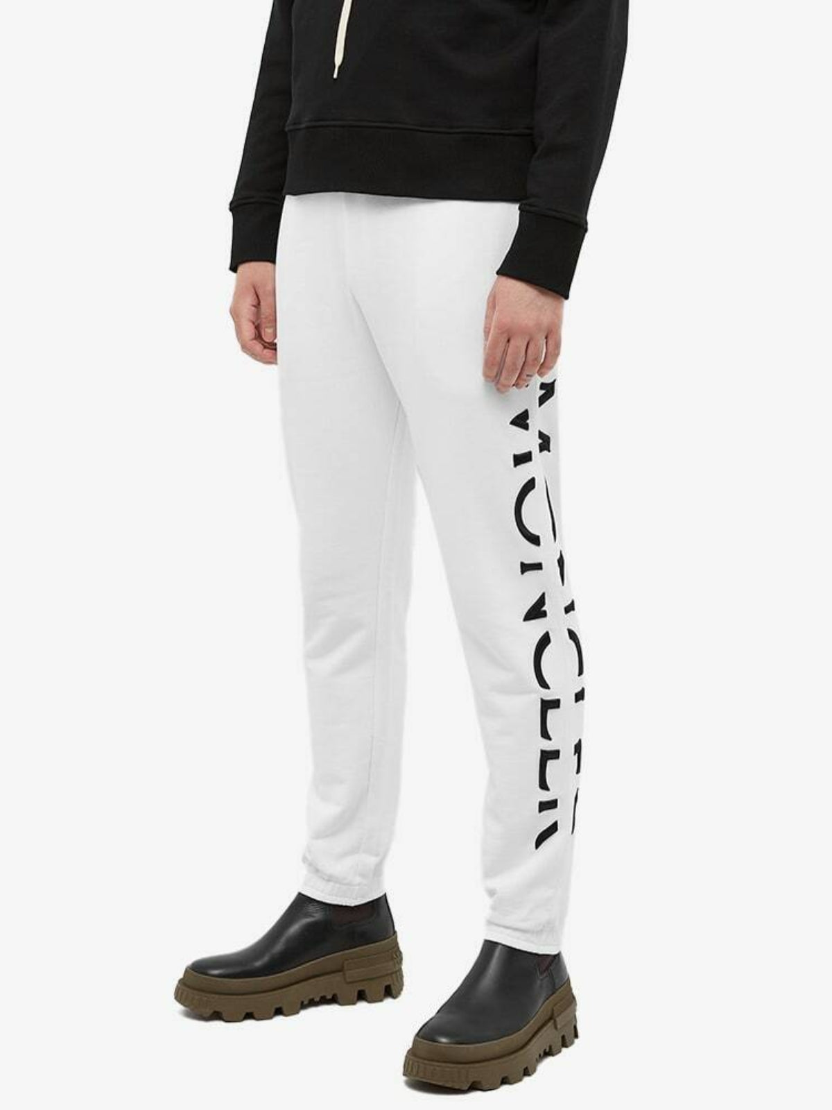 Moncler Track Pant Vertical Logo White