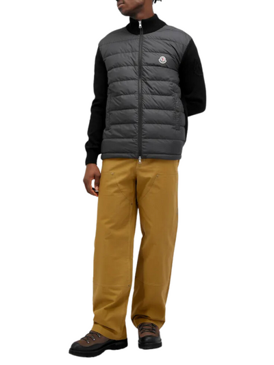 Moncler Cardigan Padded Logo Black