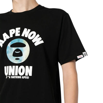 Aape T-Shirt Union Moonface Logo Now Black