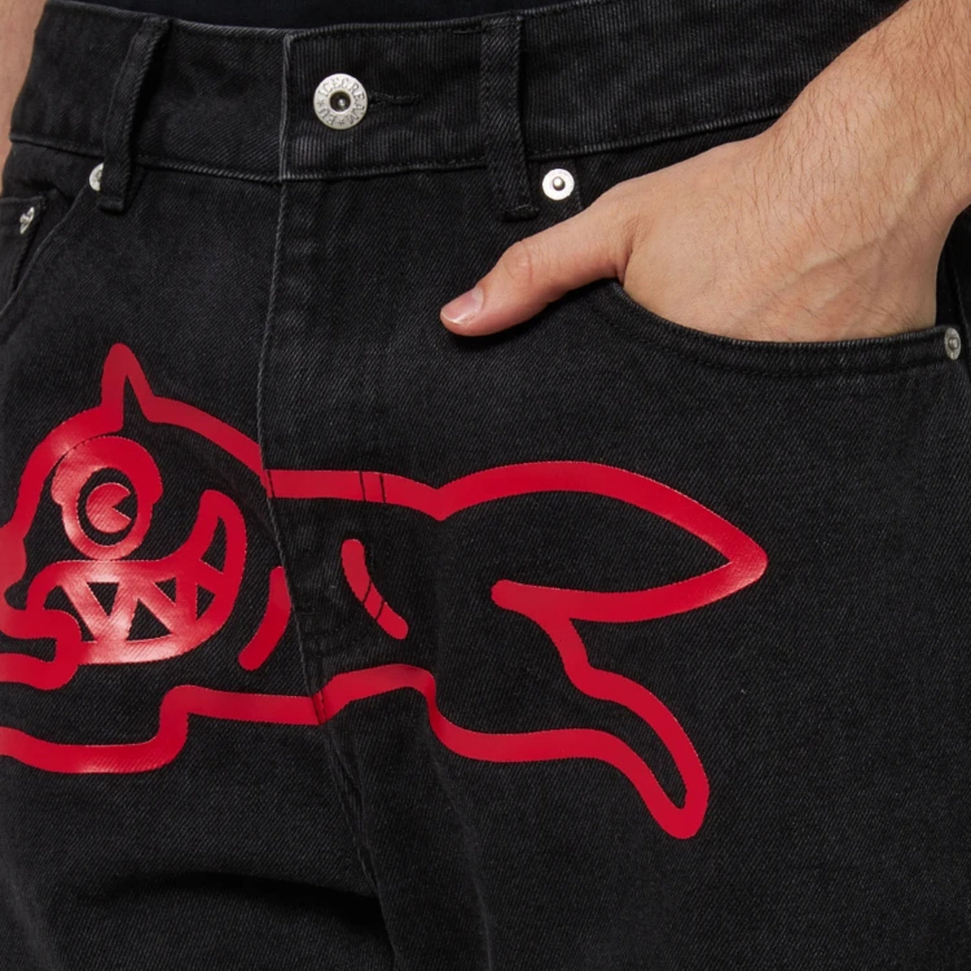 Ice-Cream Jeans Running Dog Black