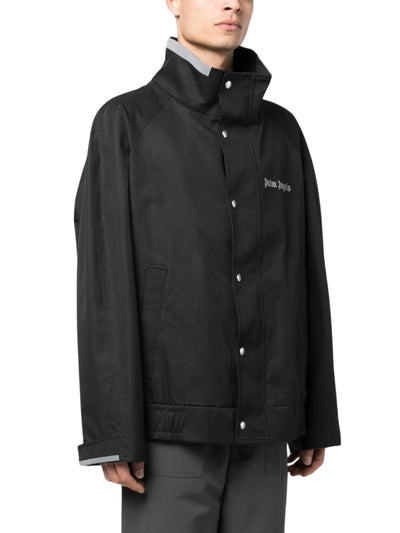 Palm Angels Jacket Logo Print Fastening Black-Silver