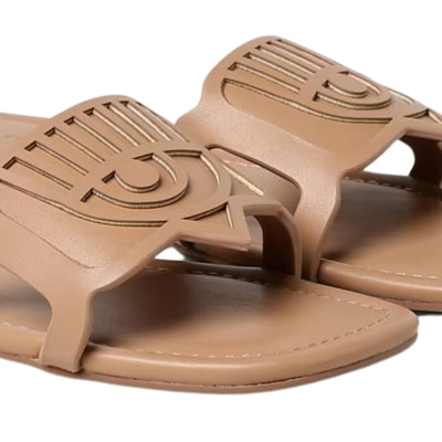 Chiara Feraggni Slide Flat Eyelike Brown