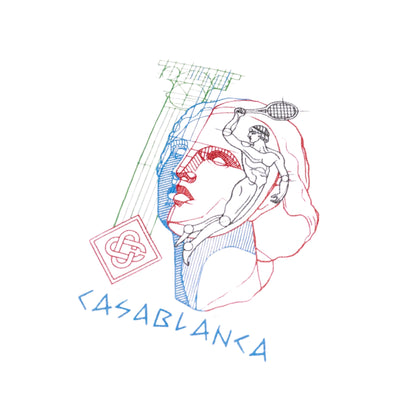 Casablanca T-Shirt Lab Screen Tennis Play In Progress Off-White