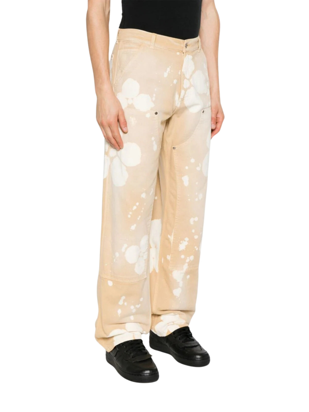 Msgm Jeans Flower Prints Sand