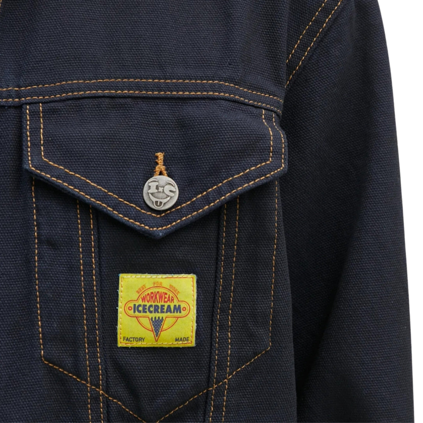 Ice-Cream Jacket Oil Stained Trucker Blue