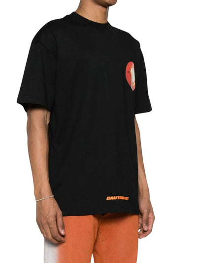 Msgm T-Shirt Caution Hot Black
