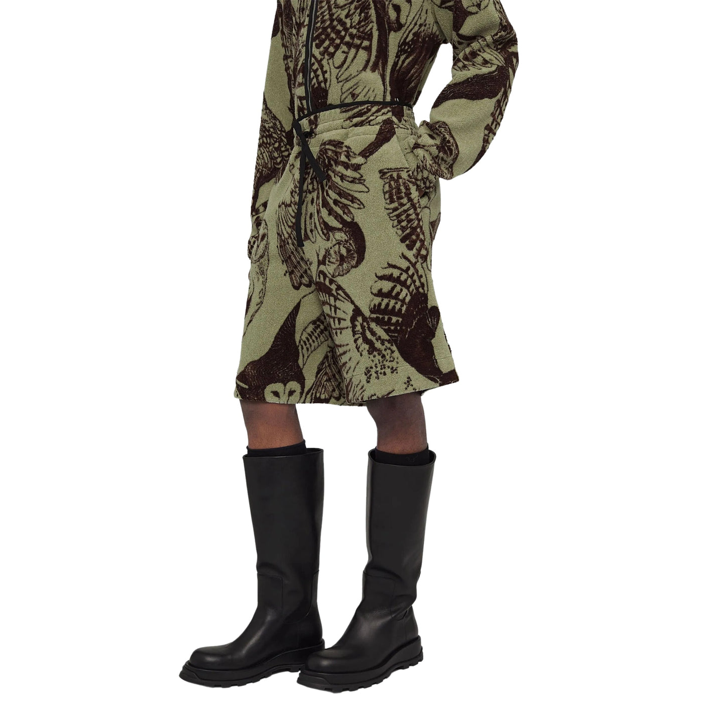 Jil Sander Shorts Allover Owl Print Khaki-Brown