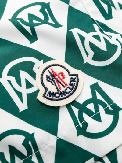 Moncler Shorts Monogram Logo Green-White