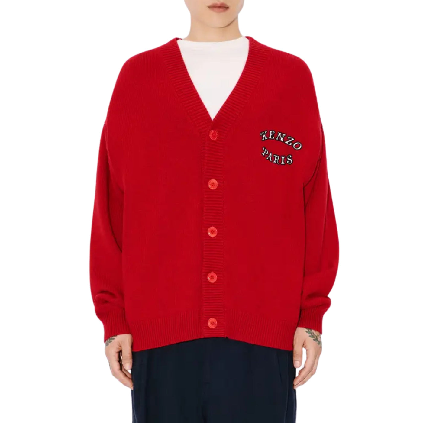 Kenzo Cardigan Logo Red
