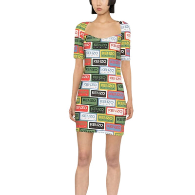Kenzo Dress Allover Logo Multi Colour