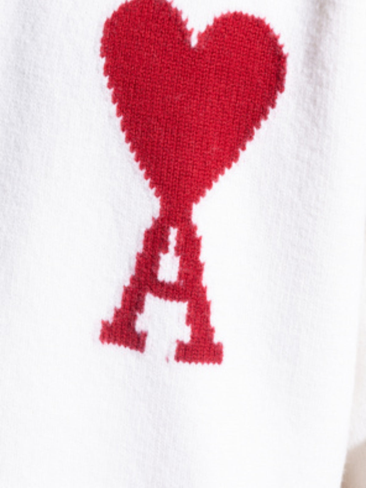 Ami  Sweater Big  Logo Poloneck White