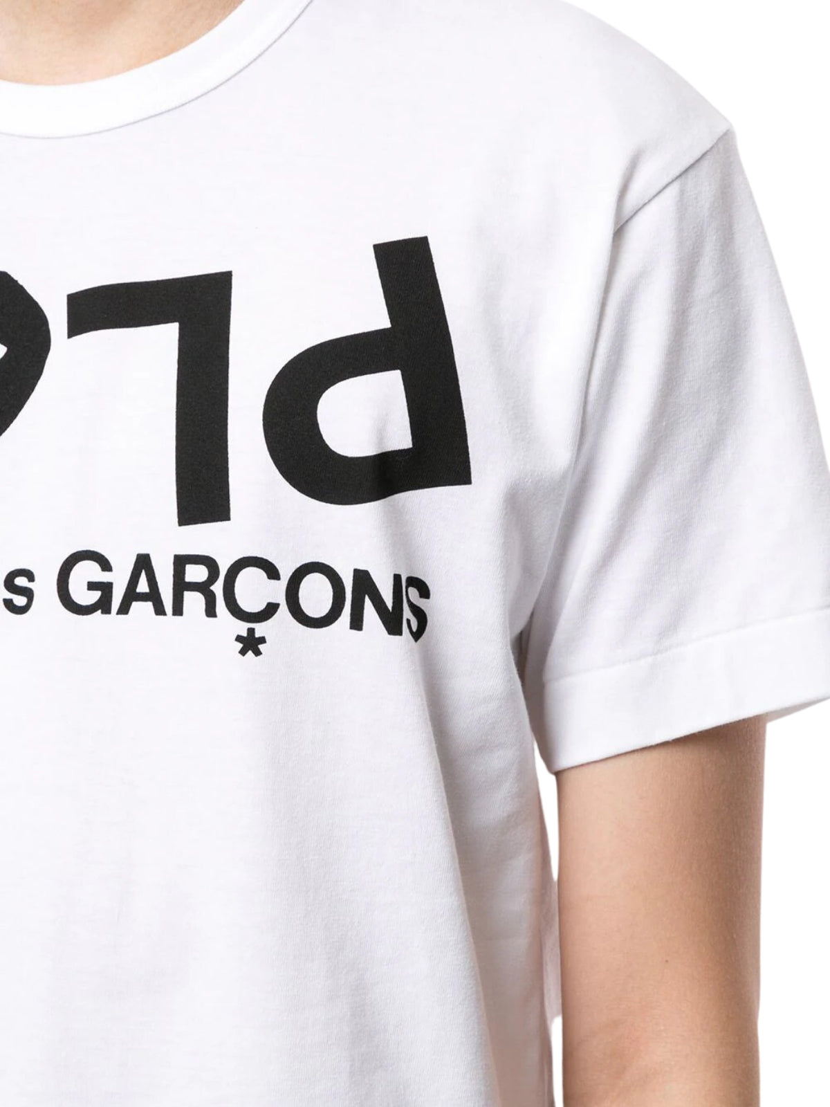 Comme Des Garcons T-Shirt Upside Down Play Logo White