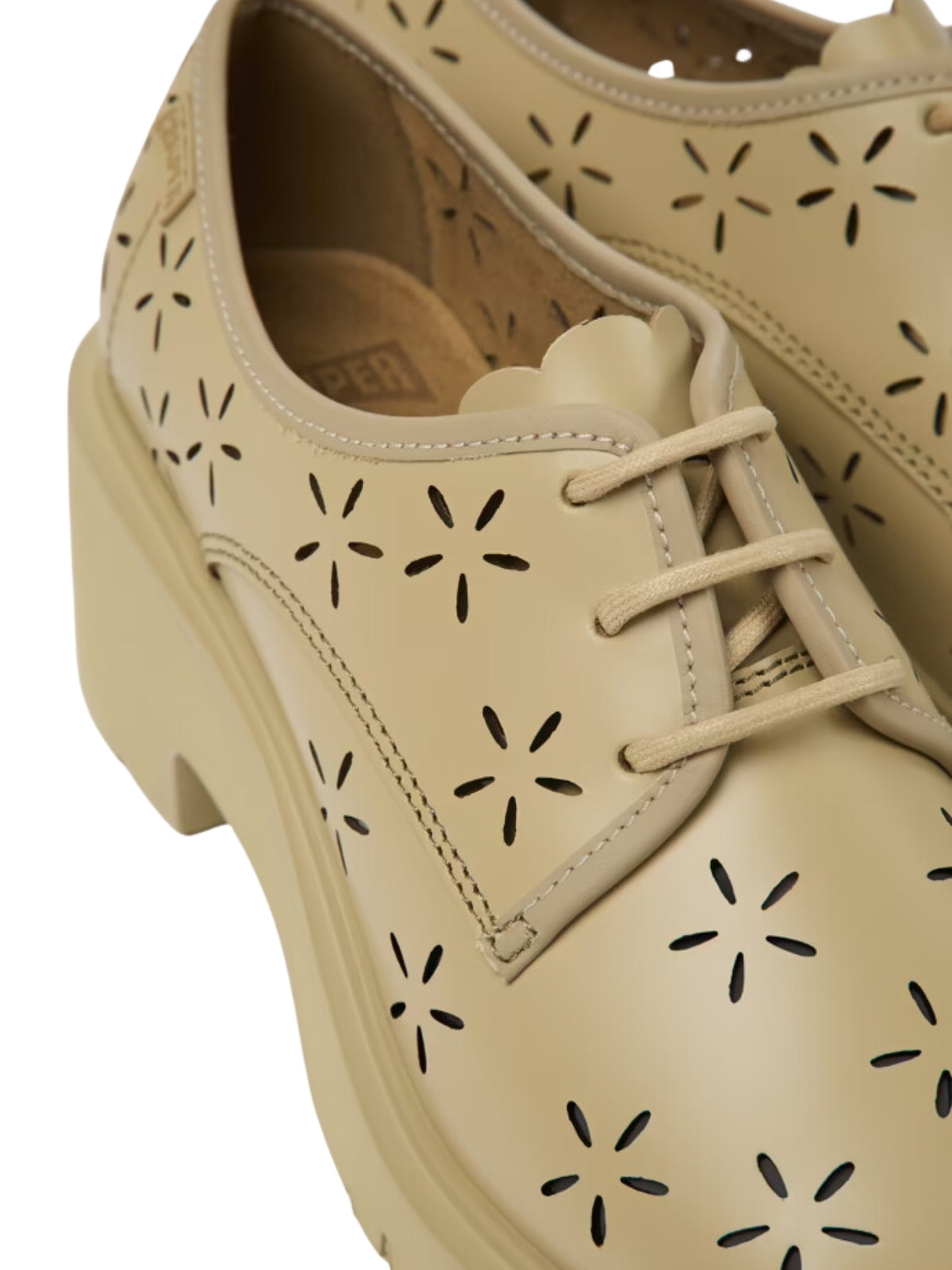 Camper Ladies Sneaker Docko Bojito Cut Out Flowers Tan