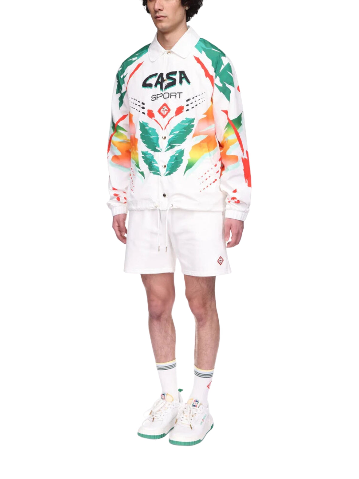 Casablanca Shirt Cuban Collar Casa Moto White