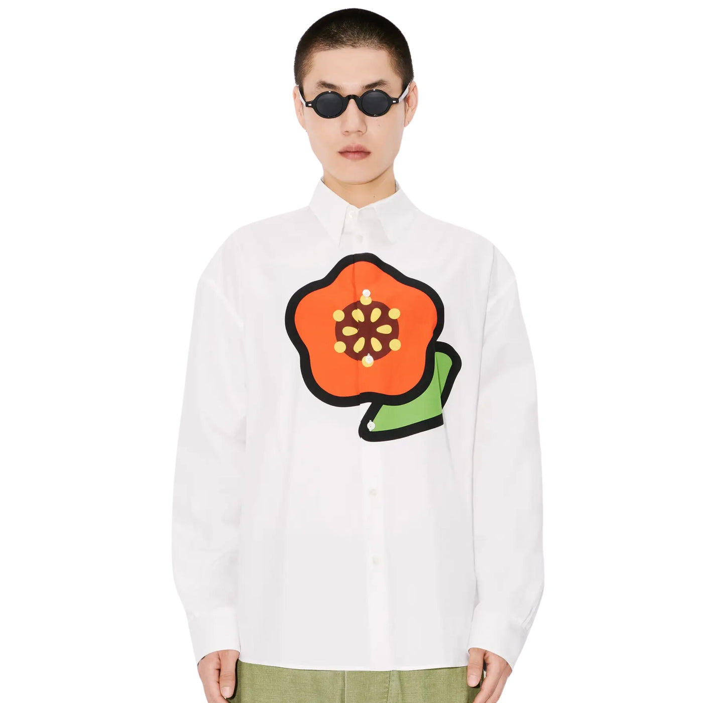 Kenzo Shirt Split Boke Flower White