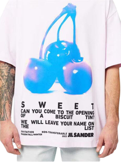 Jil Sander T-Shirt Cherry Slogan White