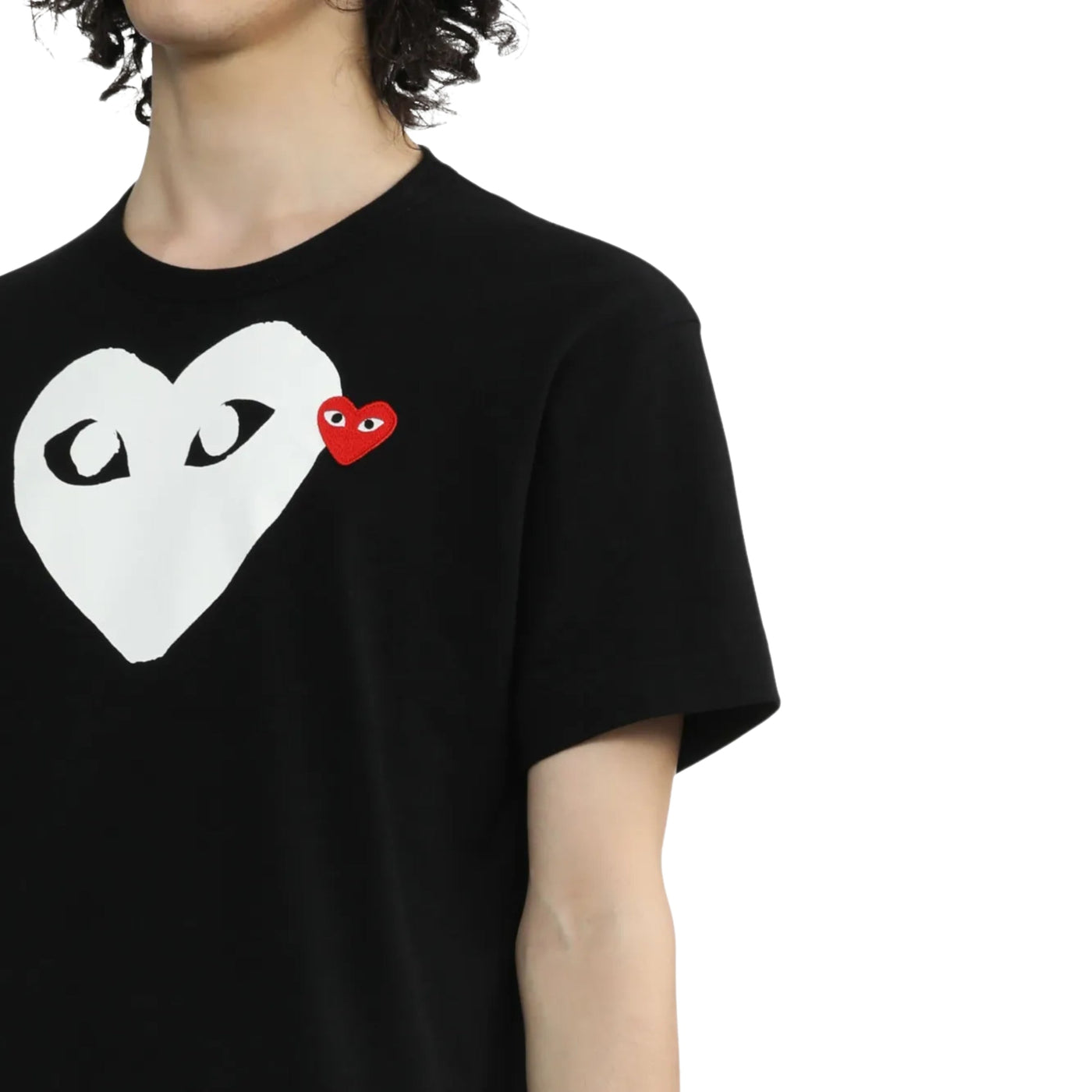 Comme Des Garcons T-Shirt Double Heart Black