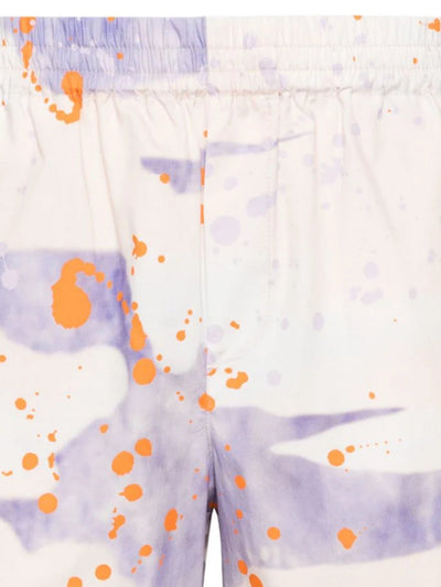 Msgm Shorts Allover Print Lilac-Cream