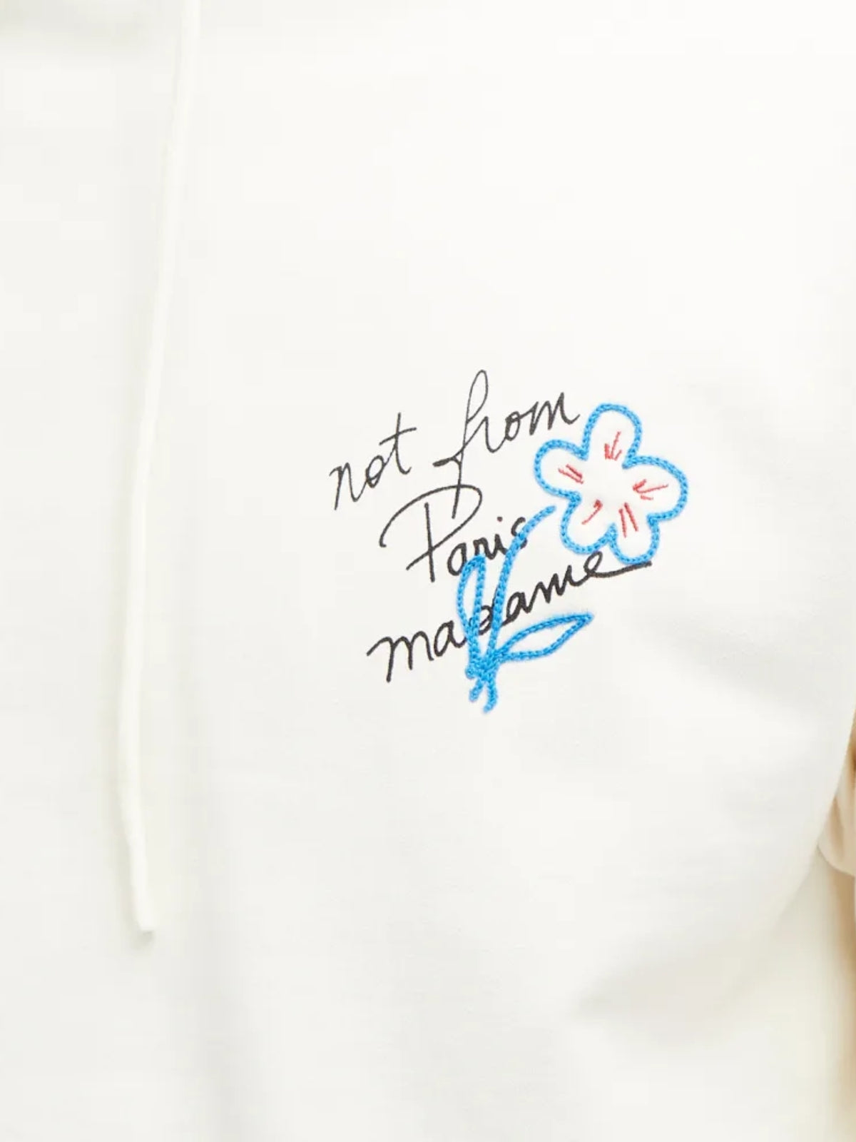 Drole De Monsieur Hoodie Slogan Cream