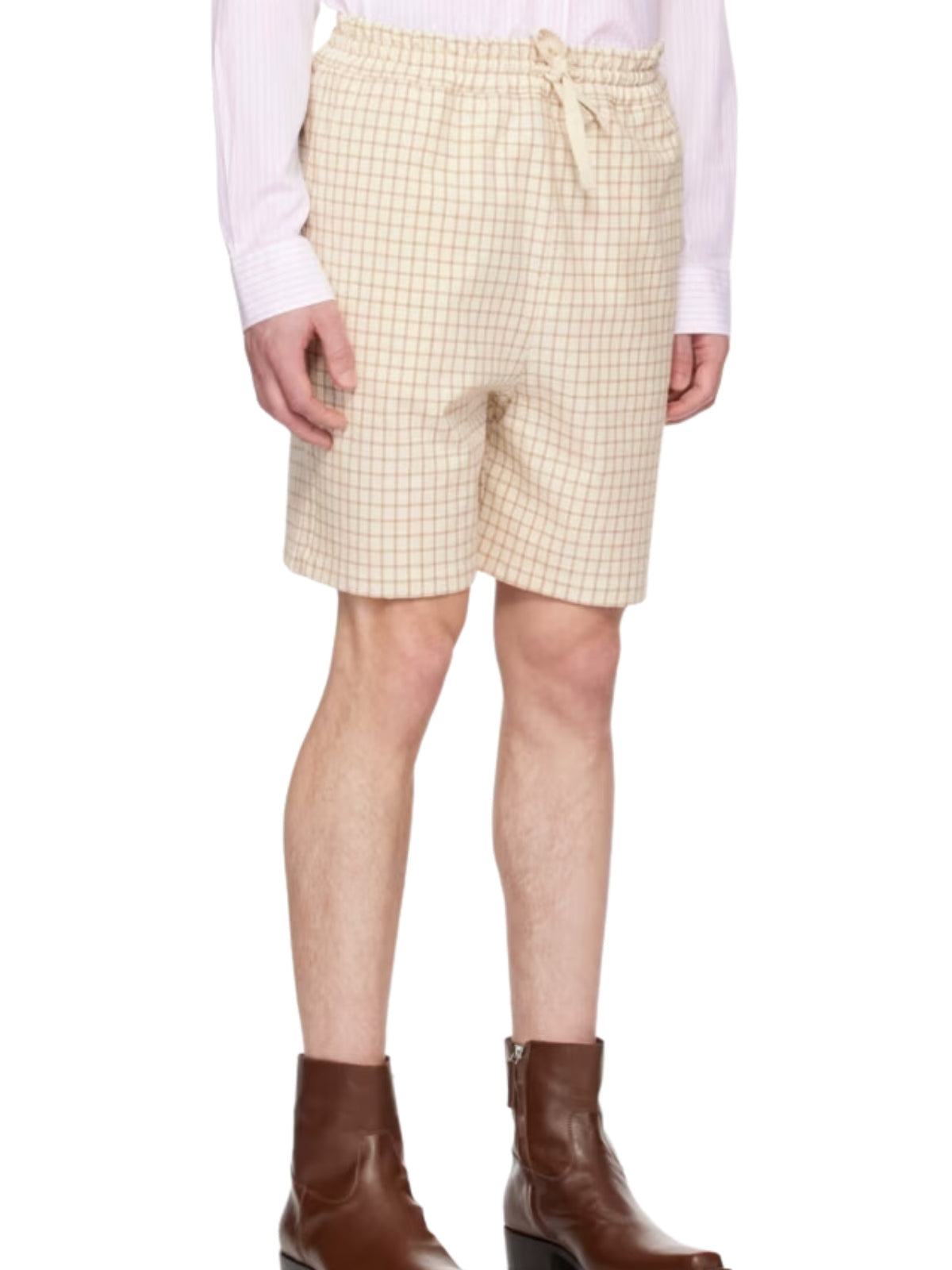 Drole De Monsieur Shorts Checkered Beige