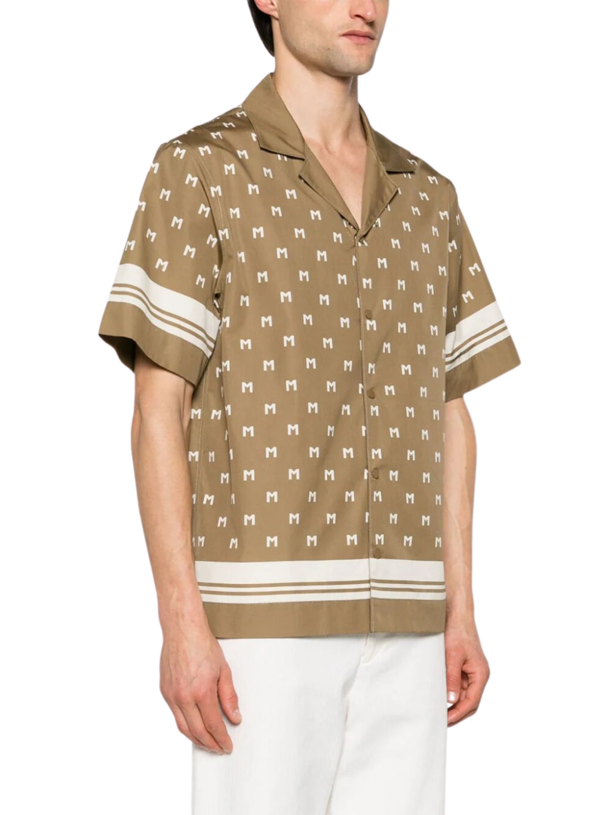 Moncler Shirt Allover Logo Brown
