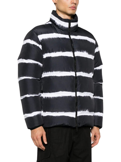 Moncler Jacket Sil Short Down Stripe Black-White