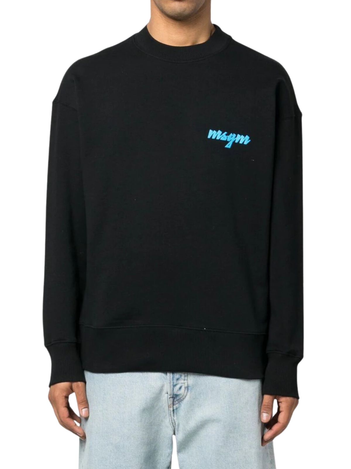 Msgm Sweater Felpa Logo Black