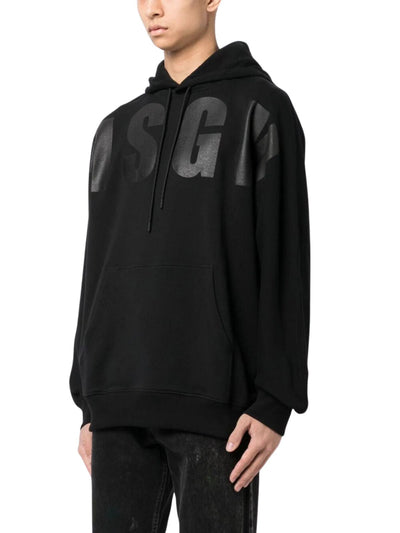 Msgm Hoodie Felpa Big Logo Black